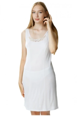 Jedwabna halka na ramiączkach Mewa 2208 Alice - biały