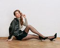 Rajstopy czarne w modne kreski Gabriella Navel 20 den