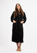 Puchaty szlafrok/ podomka ELIZA DŁUGA - puch czarny - Dkaren