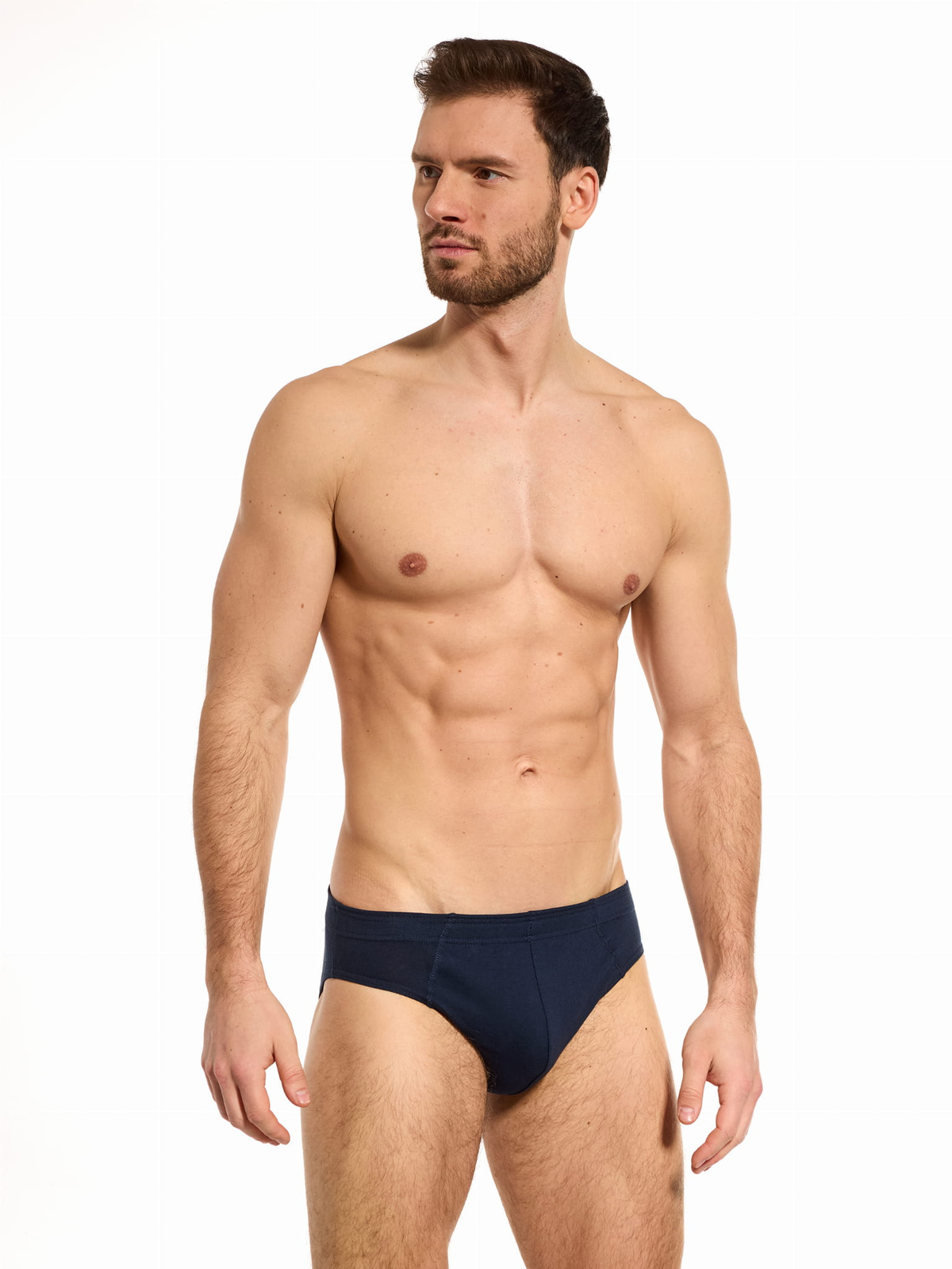 Gładkie granatowe slipy męskie Noviti BS002