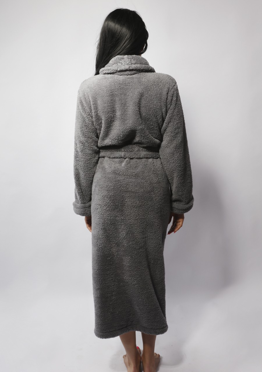 Puchaty szlafrok/ podomka ELIZA DŁUGA - puch turkus - Dkaren