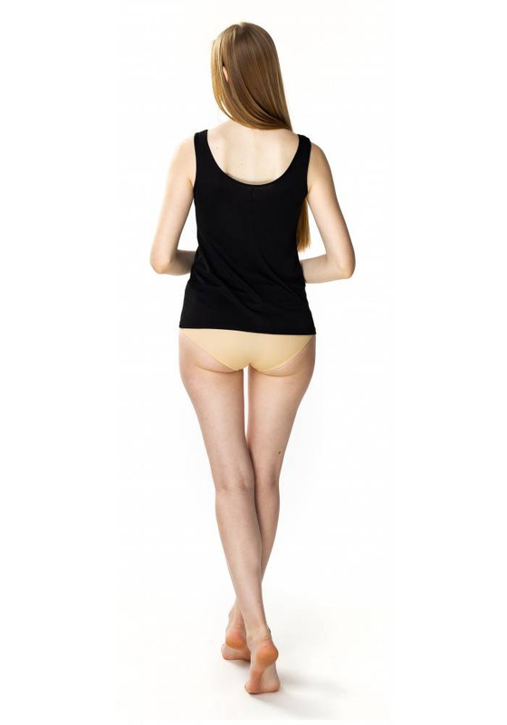 Klasyczna, gładka koszulka Mewa 4138 Karla z jedwabiu VISTEX -  czarna