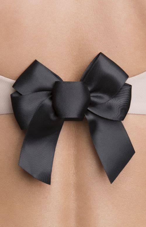 Ozdobna kokarda kryjąca zapięcie biustonosza Julimex BA-19 CZARNA