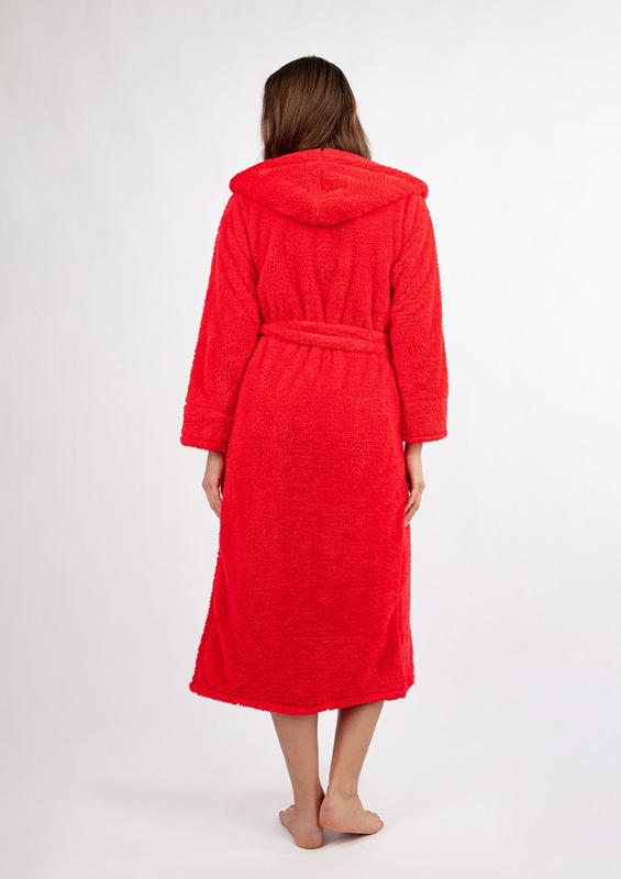 Szlafrok/ Podomka DIANA DŁUGA CZERWONA - puch czerwony  - Dkaren