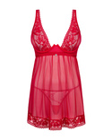 Czarwona kusząca koszulka babydoll Obsessive Lacelove