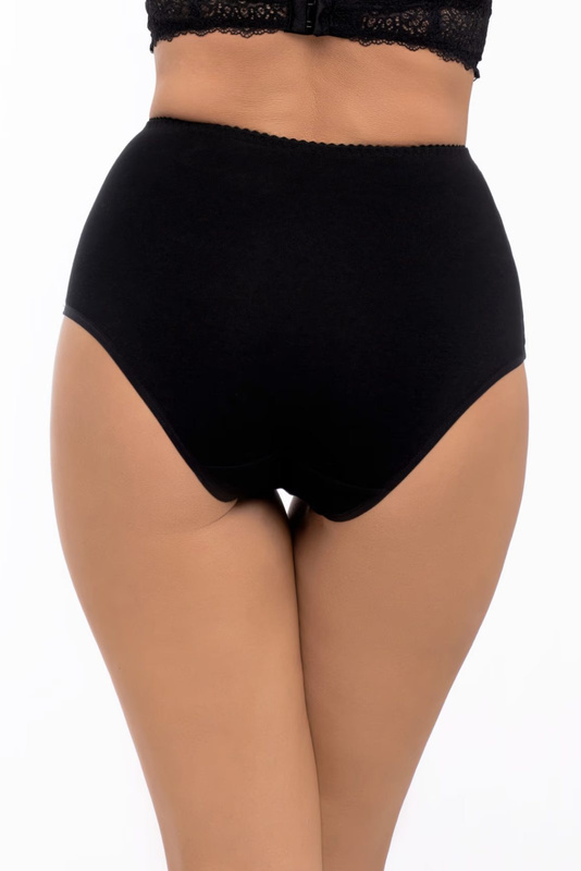 Czarne bawełniane figi z wysokim stanem Babell 174 