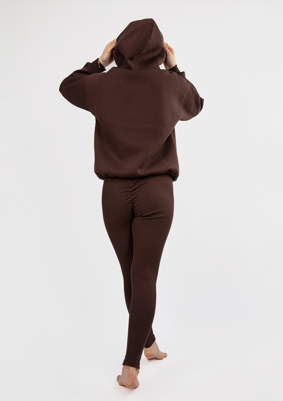 Komplet Oseye H1 - czekolada bawełna gruba i prążki - Dkaren