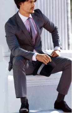 Eleganckie garniturowe skarpetki Wola Perfect Man navy || granatowy