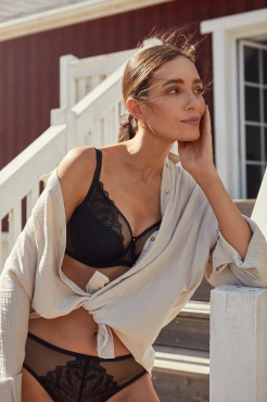 Angel biustonosz półusztywniany czarny - czarny (ANGEL/B3/CZARNY) - Gorteks