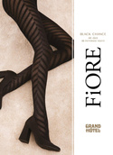 Rajstopy grube w fantazyjne ukośne paski Fiore BLACK CHANCE 60 den 