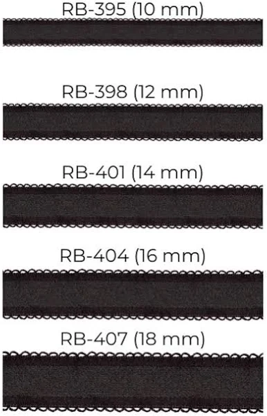 Materiałowe wymienne ramiączka RB-395 RAMIĄCZKA '10 MM' CZARNE