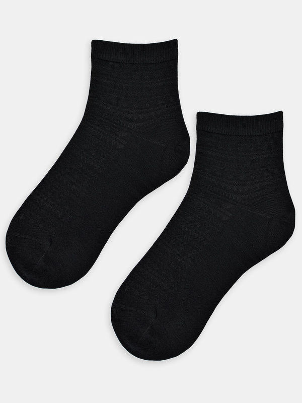 Skarpetki damskie z jebwabiem wzorki czarne - Noviti SB129