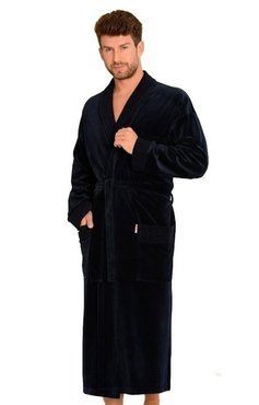 Elegancki granatowy szlafrok męski De Lafense - 712 / Bonjour