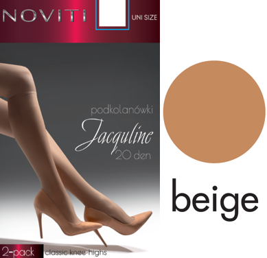 Podkolanówki Noviti Jacquline SD001-W-02 - 20 DEN beige