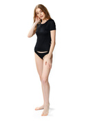 T-shirt damski Lara klasyczny 6216 czarny - Mewa