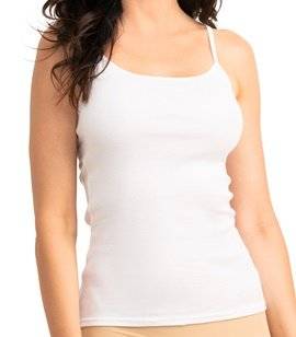 Bawełniana koszulka na ramiączkach Gorteks Sofia biała