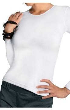 Biała koszulka damska z długim rękawem Babell DINA 