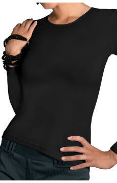 Czarna koszulka damska z długim rękawem Babell DINA 