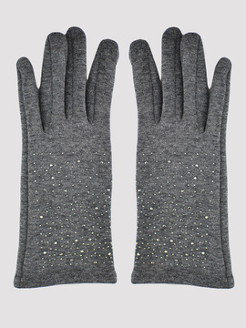 Szare rękawiczki damskie z cekinami TS Noviti RW016