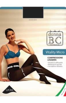 Włoskie rajstopy Donna BC - Vitality Micro /Czarne 