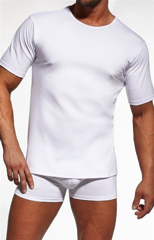 Biała koszulka męska Cornette 202/NEW z krótkim rękawem