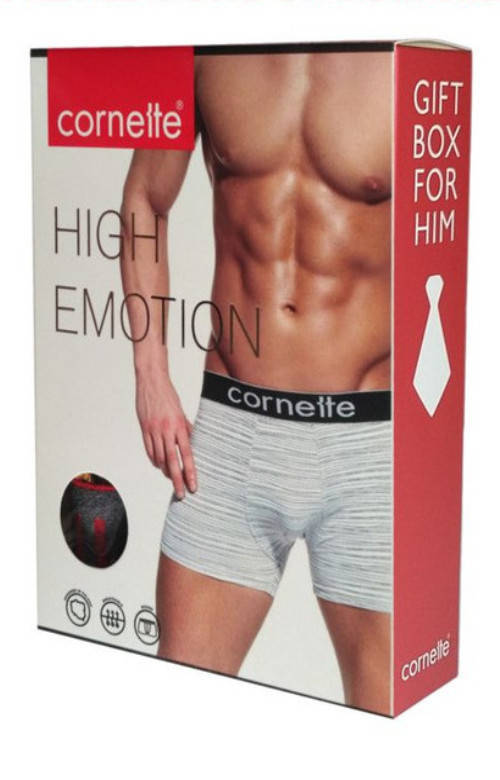 Gładkie bokserki Cornette High Emotion jeansowy