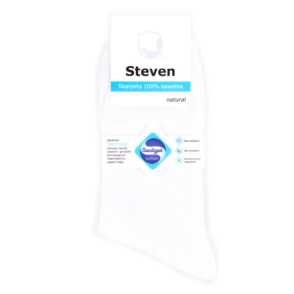 Skarpetki 100% bawełna Steven 055 dla kobiet i mężczyzn białe
