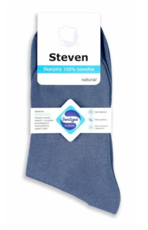 Skarpetki 100% bawełna Steven 055 dla kobiet i mężczyzn niebieskie
